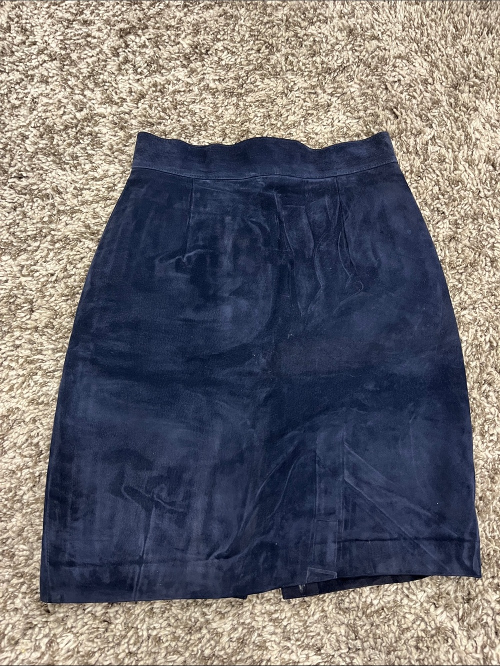 Danier Women's Navy Suede Pencil Skirt - Classic Navy